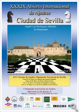 Cartel del XXXIX Abierto Ciudad de Sevilla de ajedrez