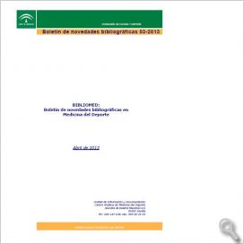Boletín de novedades bibliográficas en Medicina del Deporte (abril 2013)