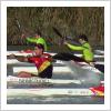 kayakistas españoles y belgas entrenando juntos