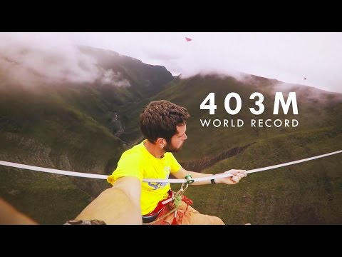 Nathan Paulin Sets 403m Highlining 