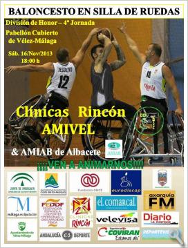 Cartel Baloncesto en Silla de Ruedas Clínicas Rincón Amivel - Amiab de Albacete