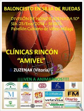 10ª Jornada Liga Nacional Baloncesto en Silla de Ruedas, Clínicas Rincón Amivel - Zuzenak Vitoria
