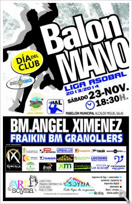 11º Jornada Liga ASOBAL  Masculina; 23/11/2013; Angel Ximenez P. Genil - Fraikin Granollers
