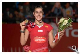 La Junta felicita a la onubense Carolina Marín por lograr su segundo Mundial de Bádminton consecutivo