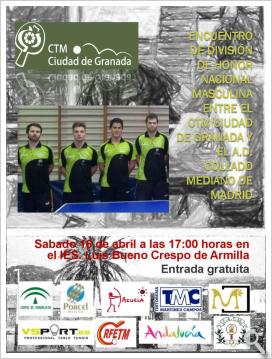 El Club Tenis de Mesa Ciudad Granada, a poner la guinda a la División de Honor masculina
