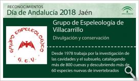 Espeleólogos jiennenses Bandera de Andalucía 2018 en Jaén