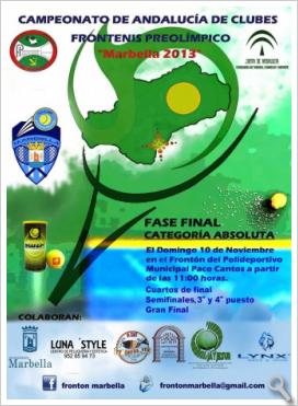 Fase Final del Campeonato de Andalucía de Clubes de Frontenis Preolimpico
