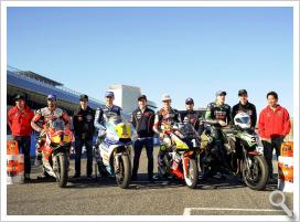Los campeones de España de Stock-Extreme, Moto2, Moto3, y Copa Kawasaki con Marc Marquez, Pedrosa, Rins, Bou y Fujinami