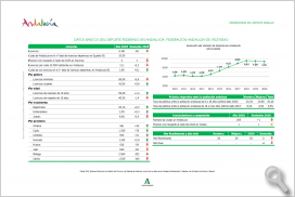 Datos básicos del deporte federado en Andalucía: Federaciones con más de 5.000 y menos de  20.000 licencias. 2020