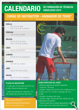 Calendario Cursos de Instructor-Animador de Tenis