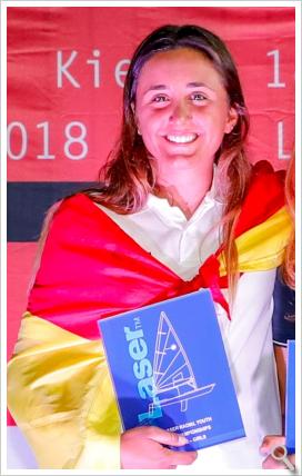 Ana Moncada, en el podio del Mundial de Kiel.