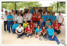 Foto de familia de la VI Copa FEB de bolo andaluz valle