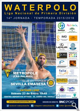 Este sábado en el CD Hytasa partido de Primera División Nacional Club Waterpolo Sevilla Emasesa vs CN Metropole (Las Palmas)