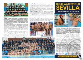Club Waterpolo Sevilla. Folleto informativo con calendario de competicion y plantillas. Temporada 2015-16