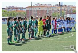 En la imagen, el once del RBB Féminas antes de disputar su último partido de liga ante el filial del Sporting de Huelva.