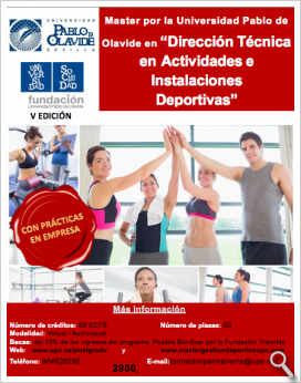 Máster en Dirección Técnica de Actividades e Instalaciones Deportivas de la Universidad Pablo de Olavide