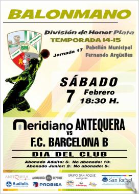 BALONMANO: MERIDIANO ANTEQUERA - F.C. BARCELONA 'B' (17ª jornada/DHP)