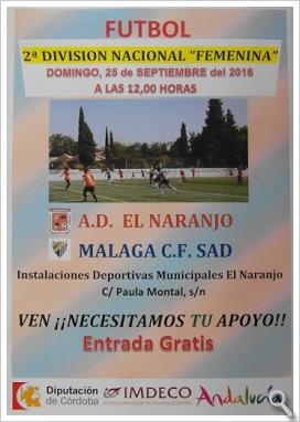 Jornada 3,  2ª Division femenina; A. D. El Naranjo-Malaga C.F.