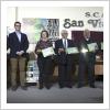 : Los cuatro Maestros Boleros de Andalucía reconocidos en la Gala 2016, junto al presidente de la Federación y al alcalde de Vil