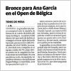 Ana García -Entrega Medalla de Bronce Open de Bélgica- y Prensa